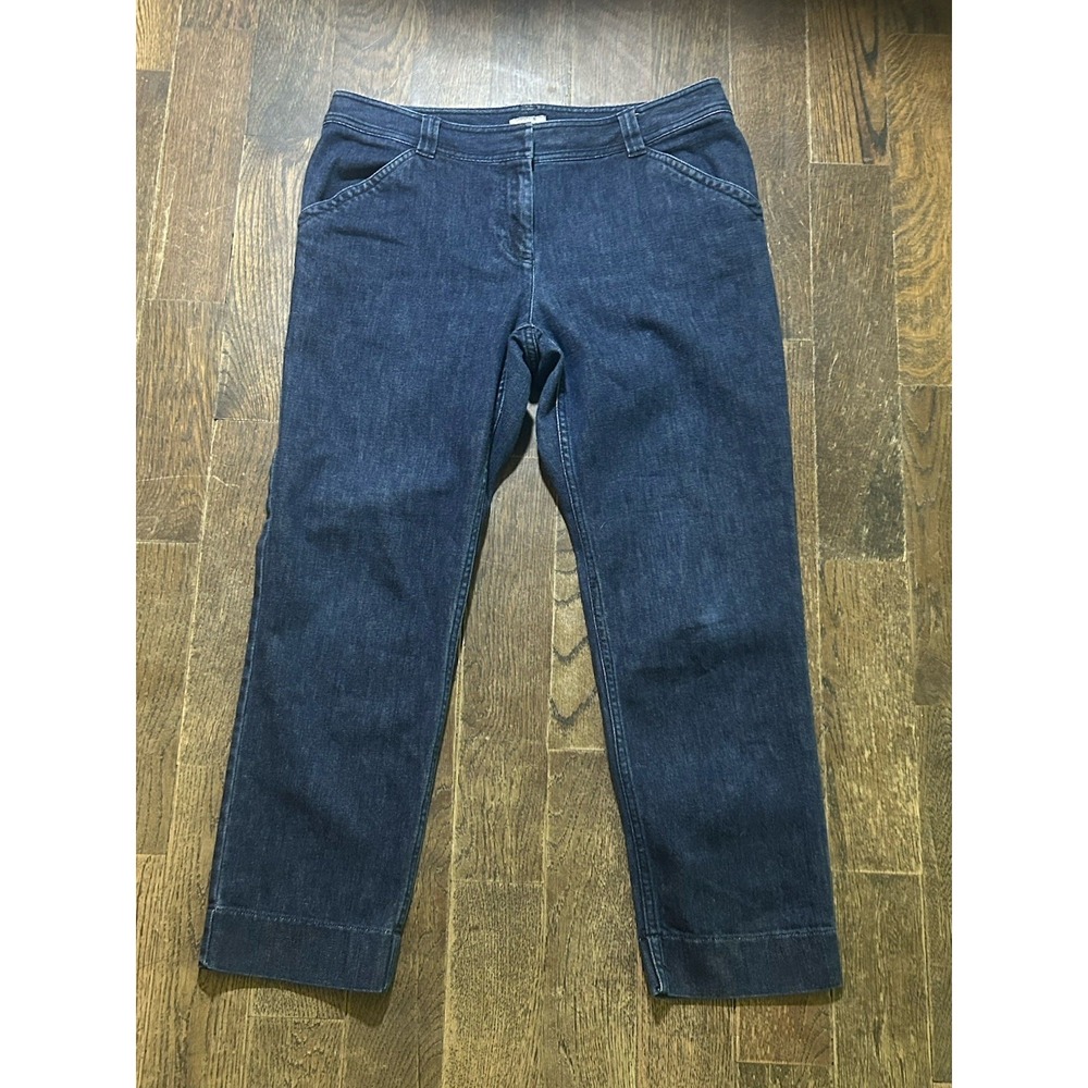 J Jill‎ Jeans Womens 10 Blue Denim Mid Rise Straight Stretch Dark Wash